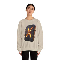 Gebo Rune Stone Graphic Sweatshirt - Medium Heavy Fleece Crewneck - Unisex White