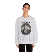 Eihwaz Yew Tree Rune Sweatshirt - Medium-Heavy Fleece Crewneck - Unisex White
