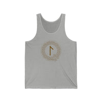 Laguz Rune Norse Symbol Tank Top - Lightweight Ringspun Jersey Tank - Unisex White