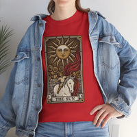 Tarot The Sun Card T-Shirt - Medium Weight 100% Cotton Tee - Unisex White