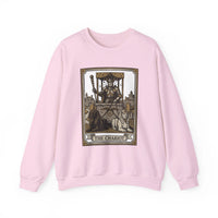 The Chariot Tarot Card Sweatshirt - Heavy Blend Cotton-Poly Crewneck - Unisex White