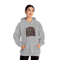 Viking Berserker Cat Graphic Hoodie - Cozy Heavy Blend Fleece Pullover - Unisex Sport Grey