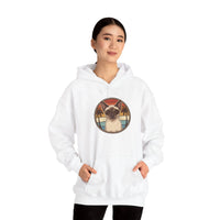 Siamese Cat Retro Sunset Aviator Hoodie - Heavy Blend Fleece Pullover - Unisex White