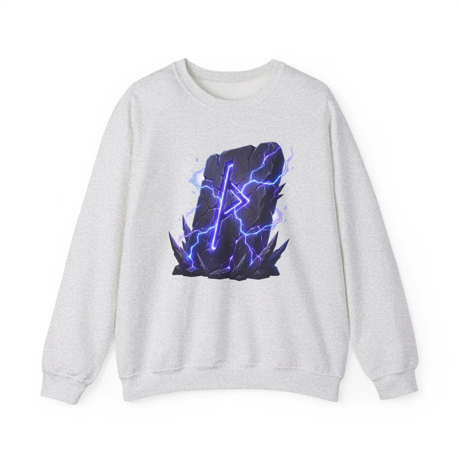 Thurisaz Thorn Rune Graphic Sweatshirt - Heavy Blend Crewneck Fleece - Unisex White