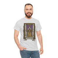 Justice Tarot Card Graphic T-Shirt - Heavy Cotton Classic Fit Tee - Unisex White