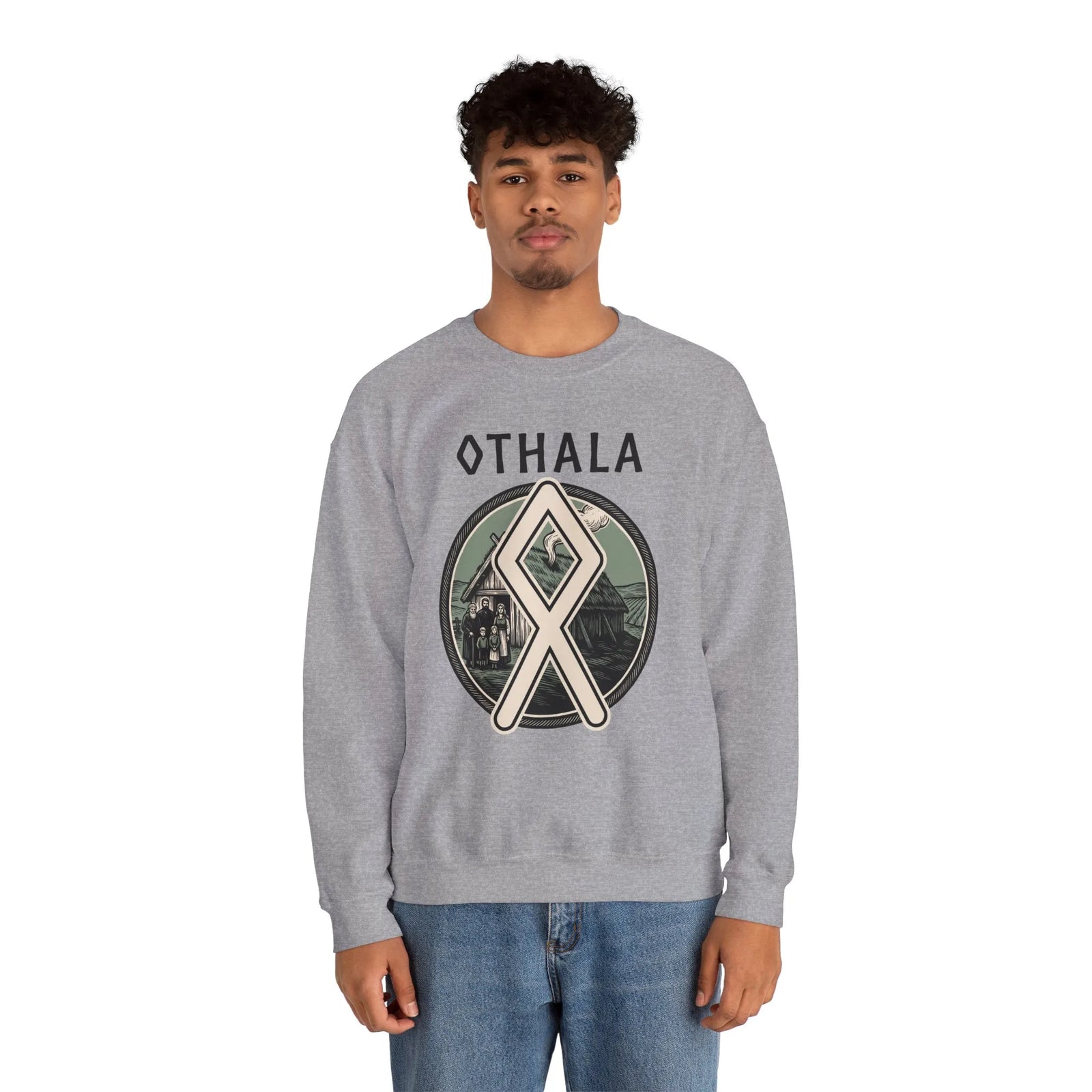 Othala Rune Inheritance Sweatshirt - Heavy Blend Crewneck Fleece - Unisex White