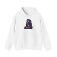 Perthro Rune Mystery Graphic Hoodie - Heavyweight Fleece Pullover - Unisex White