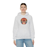 Shiba Inu 70s Sunset Aviator Hoodie - Cozy Fleece Blend Pullover - Unisex White