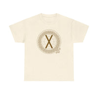 Gebo Rune Celtic Knot T-Shirt - Heavy Cotton Classic Fit Tee - Unisex White
