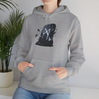 Mannaz Rune Humanity Reflection Hoodie - Heavyweight Fleece Pullover - Unisex White