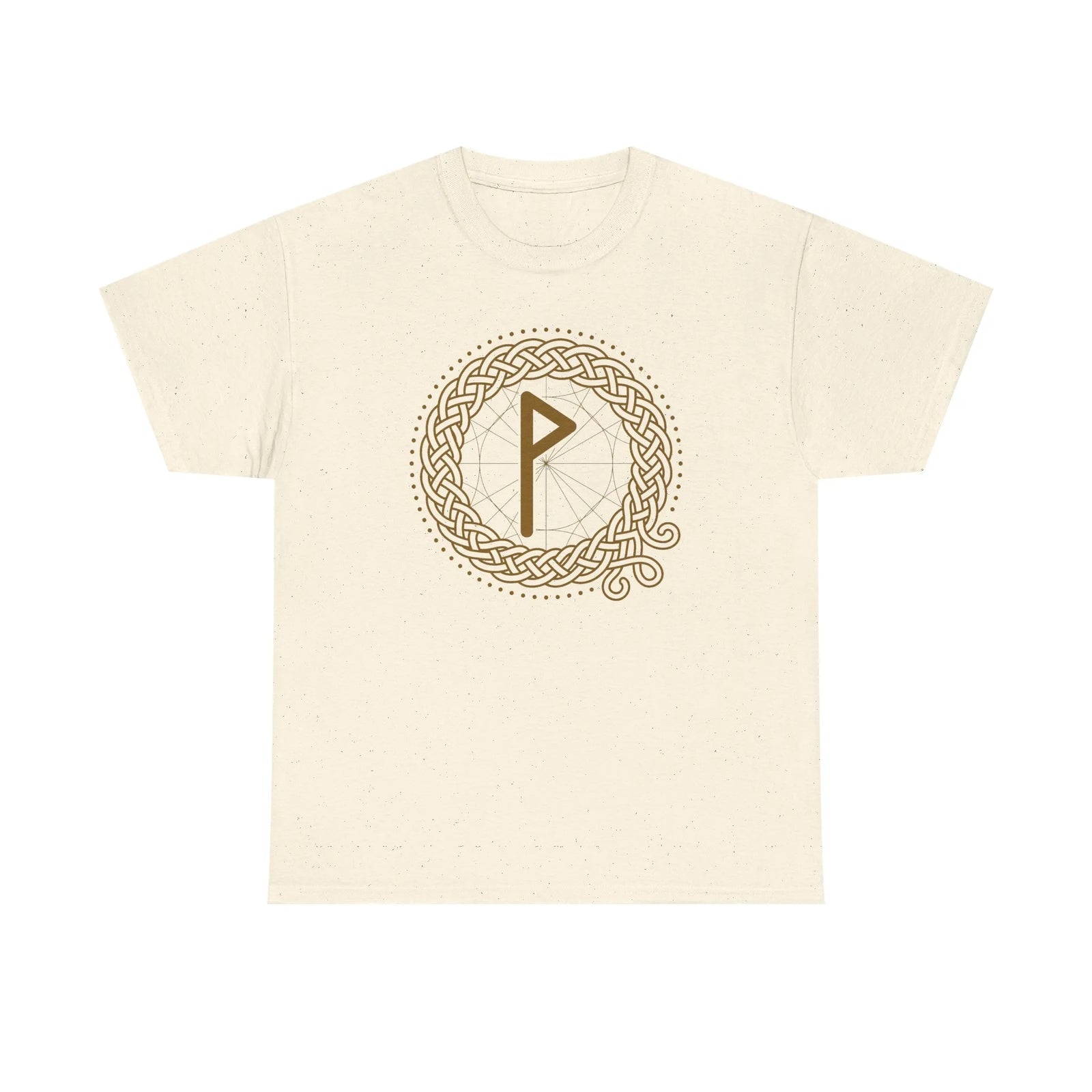 Wunjo Rune Norse Knotwork T-Shirt - Heavy Cotton Classic Fit Tee - Unisex White