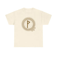 Wunjo Rune Norse Knotwork T-Shirt - Heavy Cotton Classic Fit Tee - Unisex White