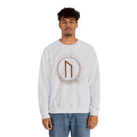 Uruz Rune Vitality Sweatshirt - Classic Fit Cotton Blend Crewneck - Unisex Off White