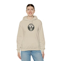 Elhaz Rune Deer Forest Graphic Hoodie - Heavy Blend Fleece Pullover - Unisex White