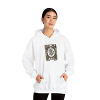 The World Tarot Card Graphic Hoodie - Heavyweight Cotton Blend Pullover - Unisex White