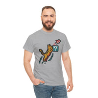 8-Bit Pixel Gaming Cats Graphic T-Shirt - Heavy Cotton Classic Fit Tee - Unisex White