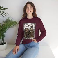 Strength Tarot Card Sweatshirt - Heavy Blend Crewneck Fleece - Unisex White