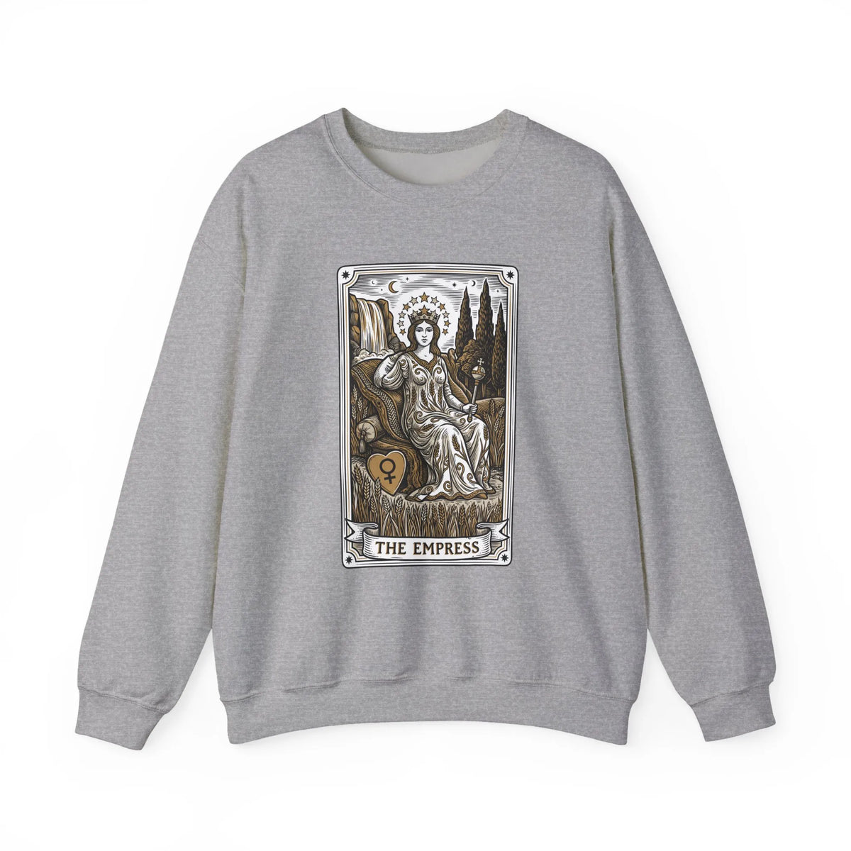 Major Arcana Empress Tarot Card Sweatshirt - Soft Heavy Blend Crewneck - Unisex White
