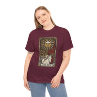Tarot The Sun Card T-Shirt - Medium Weight 100% Cotton Tee - Unisex White