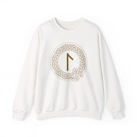 Laguz Rune Knotwork Graphic Sweatshirt - Heavy Blend Cotton Poly Fleece - Unisex White