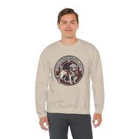 Garmr Norse Wolf Graphic Sweatshirt - Heavy Blend Classic Fit Crewneck - Unisex White