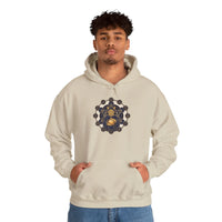 Alchemist Cat Sacred Geometry Hoodie - Soft Heavy Blend Pullover - Unisex White