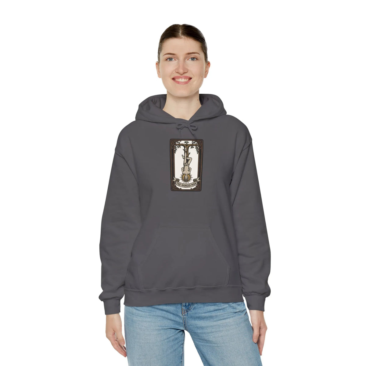 The Hanged Man Tarot Card Hoodie - Heavy Blend Fleece Pullover - Unisex White