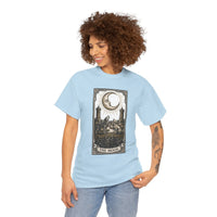 Moonlight Wolves Tarot Graphic T-Shirt - Heavy Cotton Classic Fit Crewneck - Unisex White