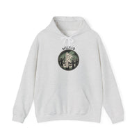 Wunjo Rune Norse Joy Circle Hoodie - Heavy Blend Fleece Pullover - Unisex White
