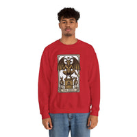 Devil Tarot Card Graphic Sweatshirt - Heavy Blend Fleece Crewneck - Unisex White