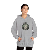 Wunjo Rune Norse Joy Circle Hoodie - Heavy Blend Fleece Pullover - Unisex White
