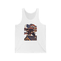 Ninja Cat Ukiyo-e Samurai Tank Top - Lightweight Jersey Retail Fit - Unisex Athletic Heather