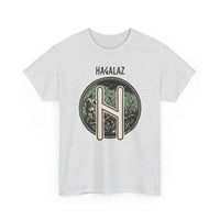 Hagalaz Rune Nordic Graphic T-Shirt - Heavy Cotton Classic Fit Tee - Unisex White