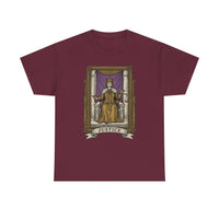 Justice Tarot Card Graphic T-Shirt - Heavy Cotton Classic Fit Tee - Unisex White