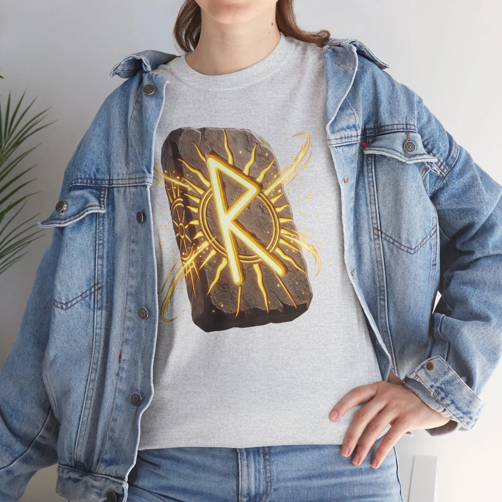 Raido Rune Journey T-Shirt - Heavyweight Cotton Classic Tee - Unisex White