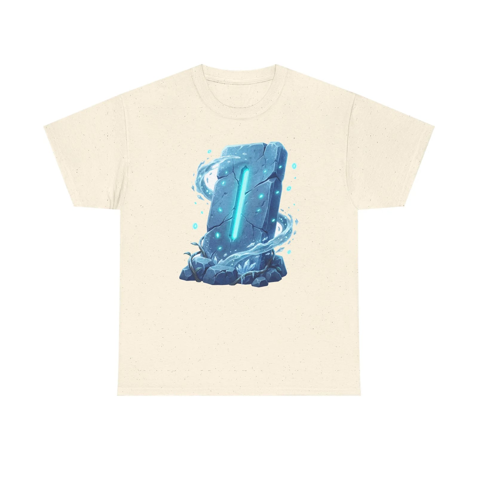 Glowing Isa Ice Rune T-Shirt - Heavy Cotton Classic Fit Tee - Unisex White