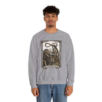 Strength Tarot Card Sweatshirt - Heavy Blend Crewneck Fleece - Unisex White