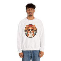Corgi 70s Sunset Aviators Sweatshirt - Heavy Blend Fleece Crewneck - Unisex White