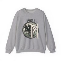 Ehwaz Divine Twins Horse Sweatshirt - Heavy Blend Cotton Blend Crewneck - Unisex White
