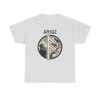 Ansuz Rune Divine Speech Graphic T-Shirt - Heavy Cotton Classic Fit Tee - Unisex White