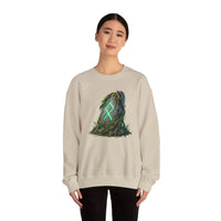 Othala Rune Ancient Stone Sweatshirt - Heavy Blend Cotton Polyester Crewneck - Unisex White