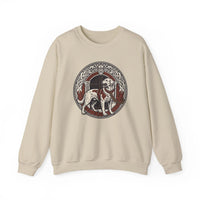 Garmr Norse Wolf Graphic Sweatshirt - Heavy Blend Classic Fit Crewneck - Unisex White