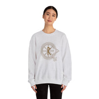 Raido Rune Journey Sweatshirt - Heavy Blend Fleece Crewneck - Unisex White