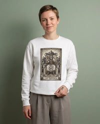 The Emperor Tarot Card Sweatshirt - Soft Durable Fleece Crewneck - Unisex White