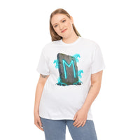 Ehwaz Rune Twin Horse T-Shirt - Heavyweight 100% Cotton Classic Tee - Unisex White