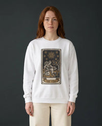The Star Tarot Card Sweatshirt - 50/50 Cotton Polyester Crewneck - Unisex White