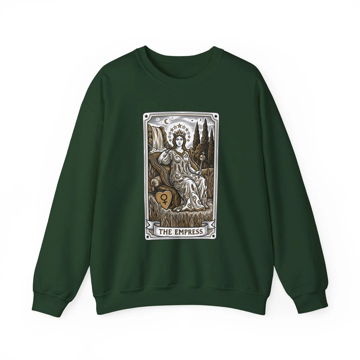 Major Arcana Empress Tarot Card Sweatshirt - Soft Heavy Blend Crewneck - Unisex White