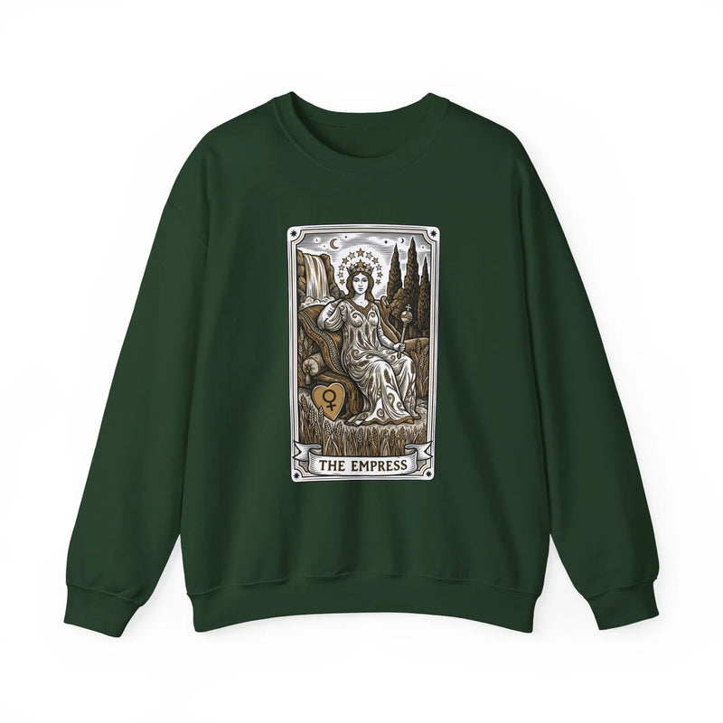 Major Arcana Empress Tarot Card Sweatshirt - Soft Heavy Blend Crewneck - Unisex White