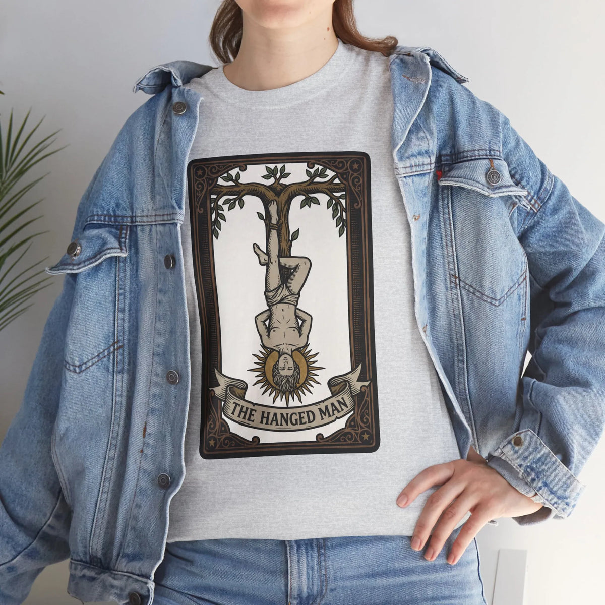 The Hanged Man Tarot Card T-Shirt - Heavy Cotton Classic Fit Tee - Unisex White