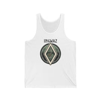 Ingwaz Rune Seed Potential Tank Top - Soft Lightweight Cotton Jersey - Unisex White